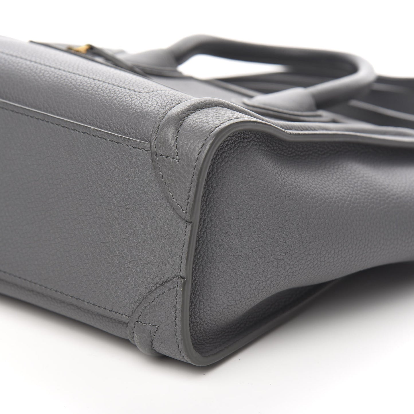 Drummed Calfskin Nano Luggage Kohl