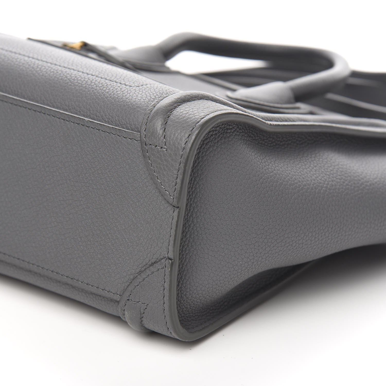 Celine Drummed Calfskin Nano Luggage Kohl 8 of 9