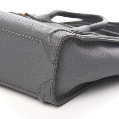 Celine Drummed Calfskin Nano Luggage Kohl 8 of 9