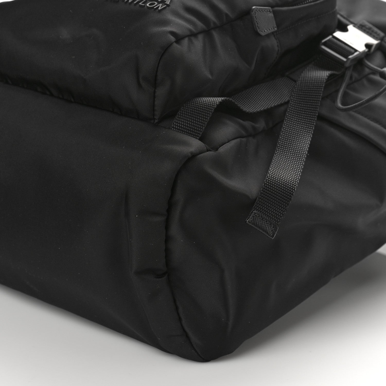Prada Re-Nylon Saffiano Logo Double Buckle Backpack Black 8 of 8