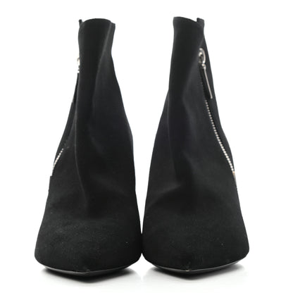 Saint Laurent Suede Soho Niki 85 Zip Booties 37.5 Black 2 of 9