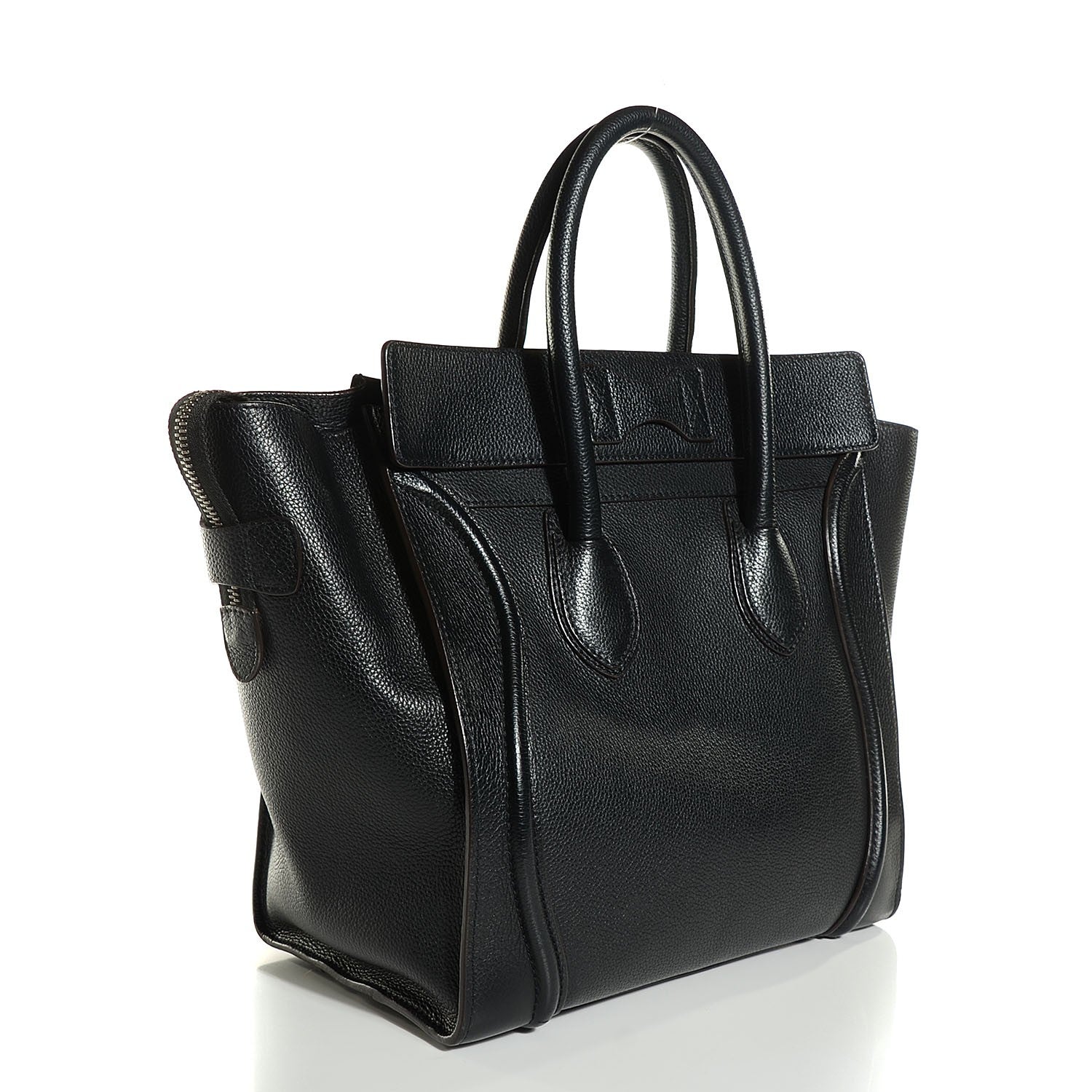 Celine Drummed Calfskin Mini Luggage Black 3 of 9