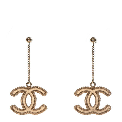 Chanel CC Drop Earrings Matte Gold 1 of 5