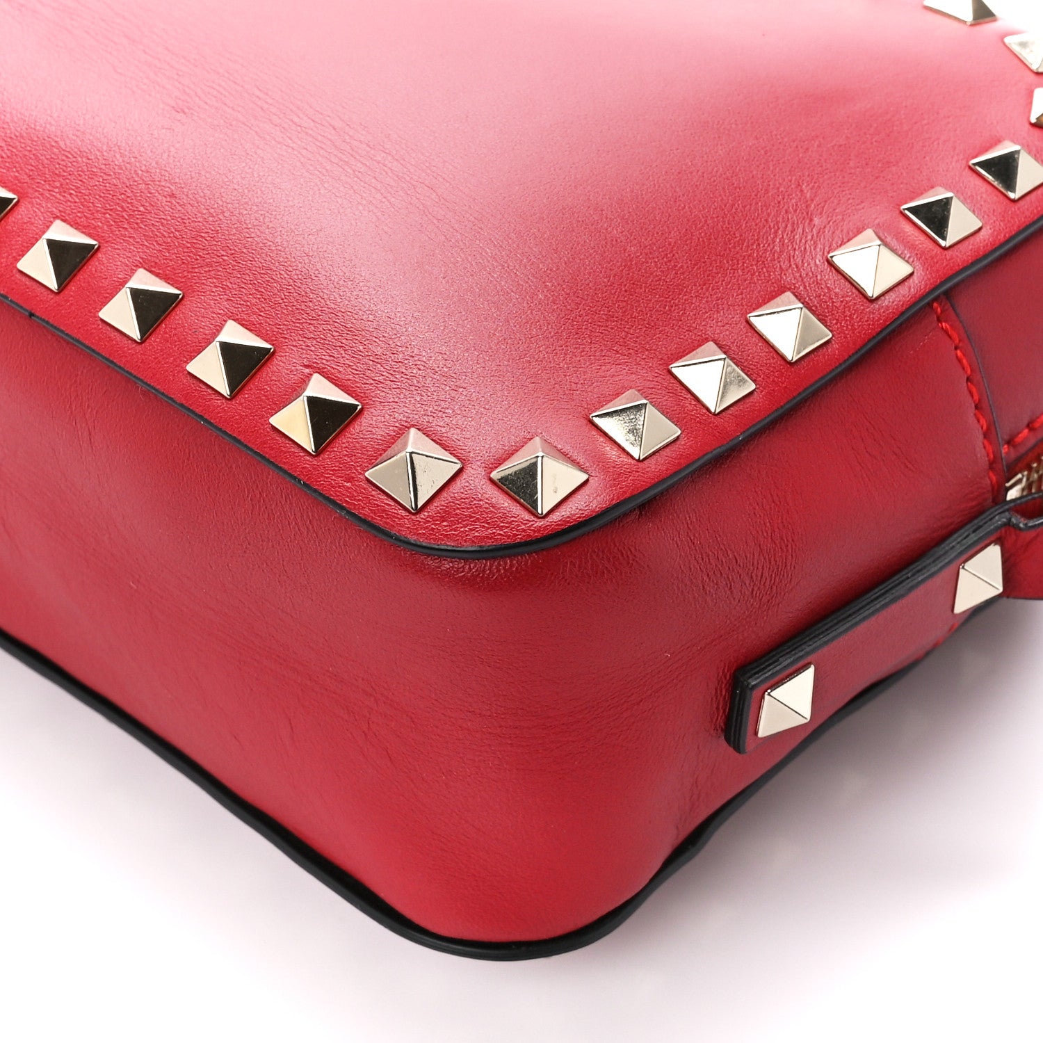 Valentino Garavani Calfskin Rockstud Camera Crossbody Bag Red 10 of 12