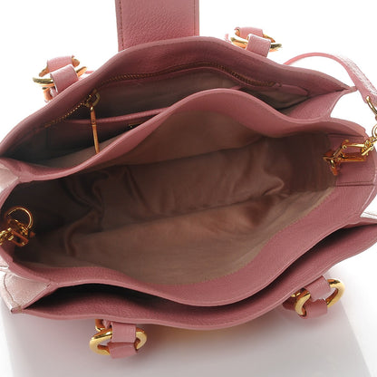 Miu Miu Goatskin Madras Shopping Tote Rosa Gemma 6 of 8
