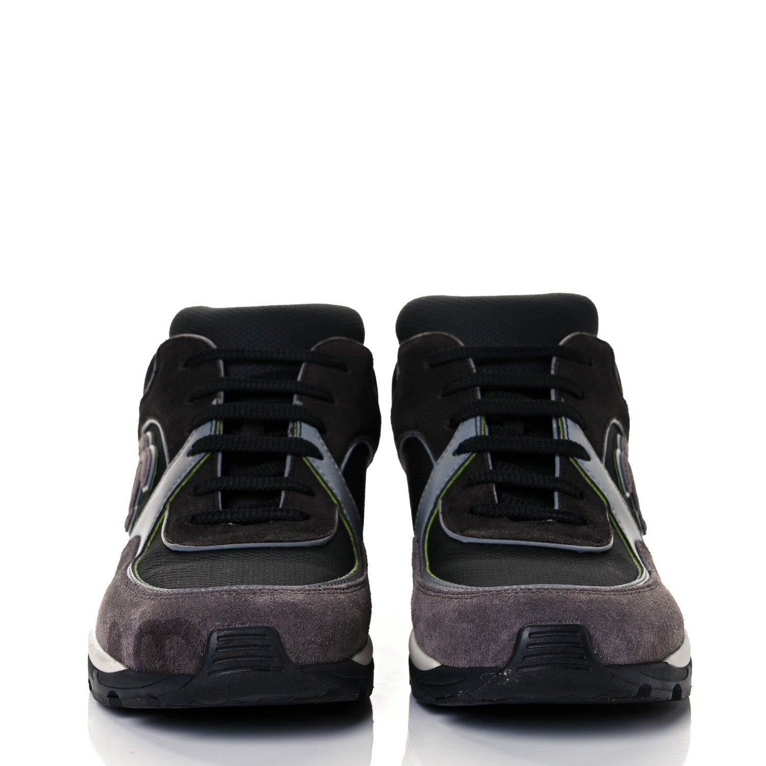 Chanel Calfskin Suede CC Sneakers 38 Black 2 of 10
