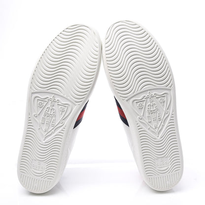 Gucci Calfskin Ayers Crystal Web Kingsnake Embroidered Womens Ace Sneakers 40 White 6 of 11