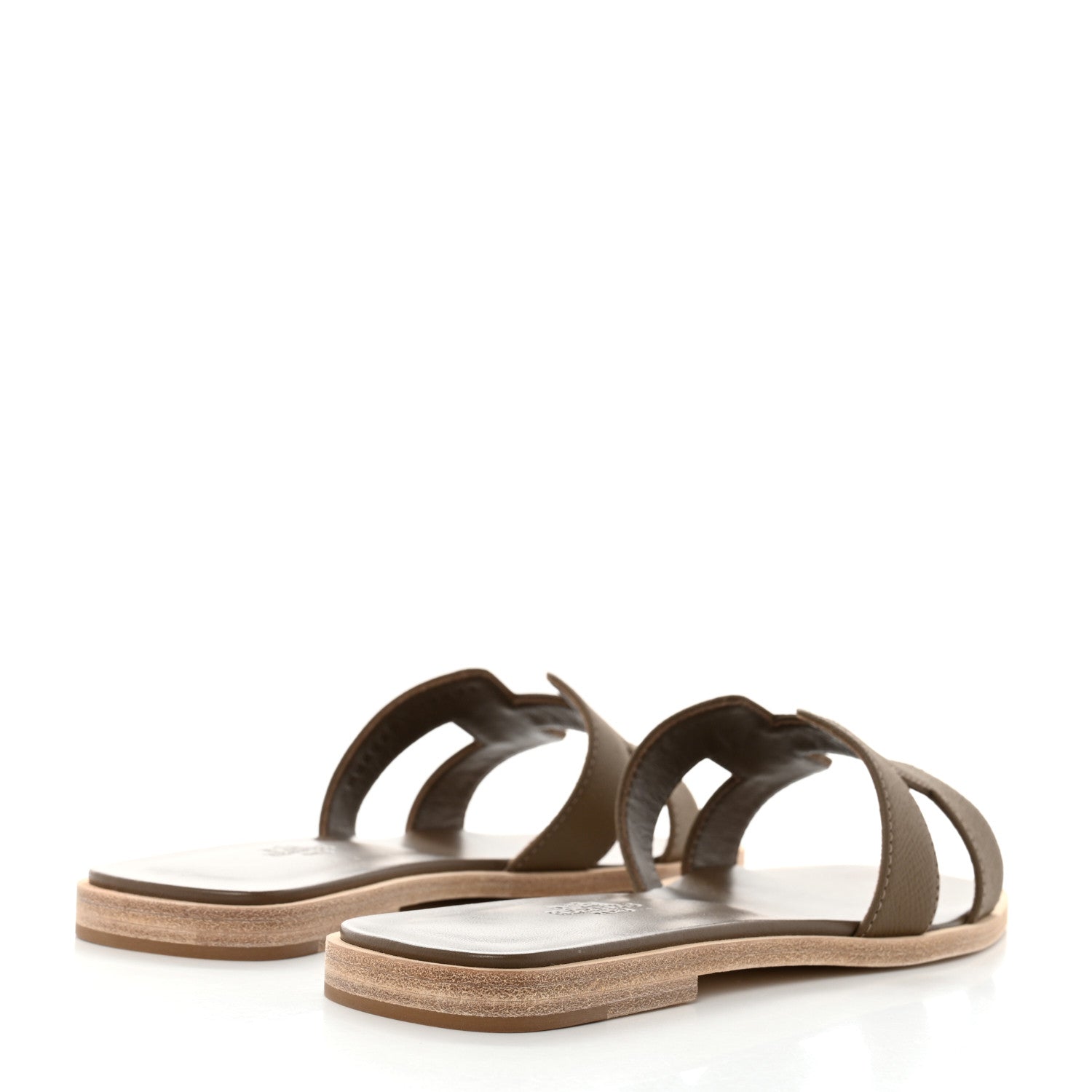 Hermes Epsom Oran Sandals 38.5 Etoupe 4 of 9