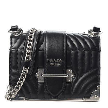 Prada Soft Calfskin Impunture Diagramme Cahier Bag Black 1 of 8