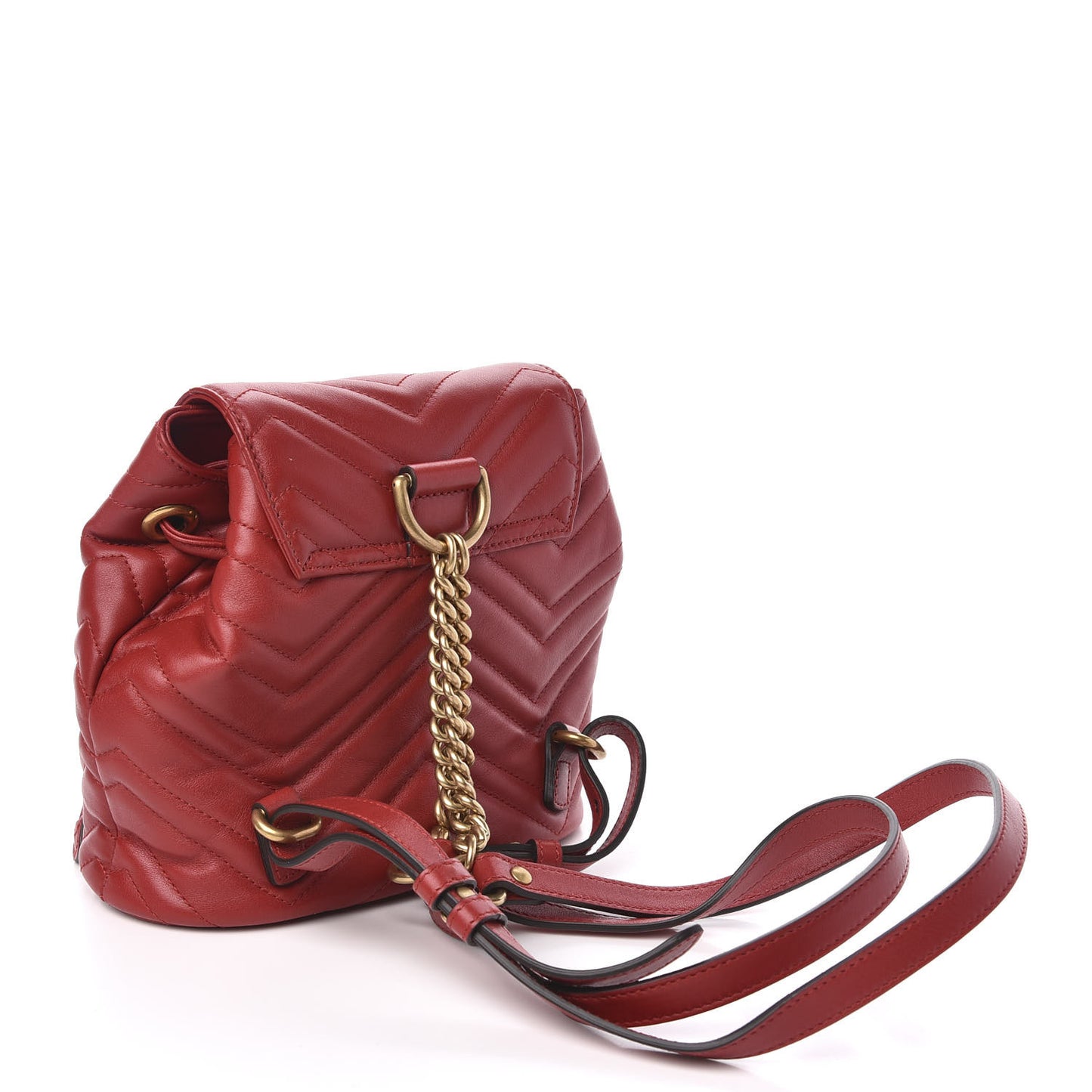 Calfskin Matelasse GG Marmont Flap Backpack Hibiscus Red