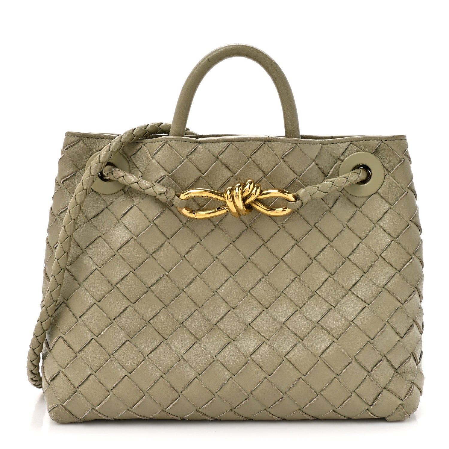 Bottega Veneta Nappa Intrecciato Small Andiamo Shoulder Bag Travertine 1 of 15