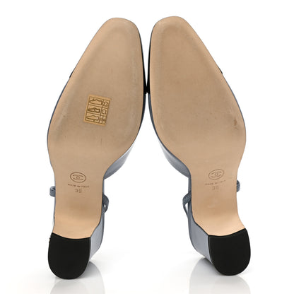 Chanel Lambskin Grosgrain Cap Toe CC Slingback Pumps 39 Black 5 of 9