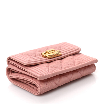 Chanel Caviar Quilted Small Boy Flap Wallet Pink 4 of 6
