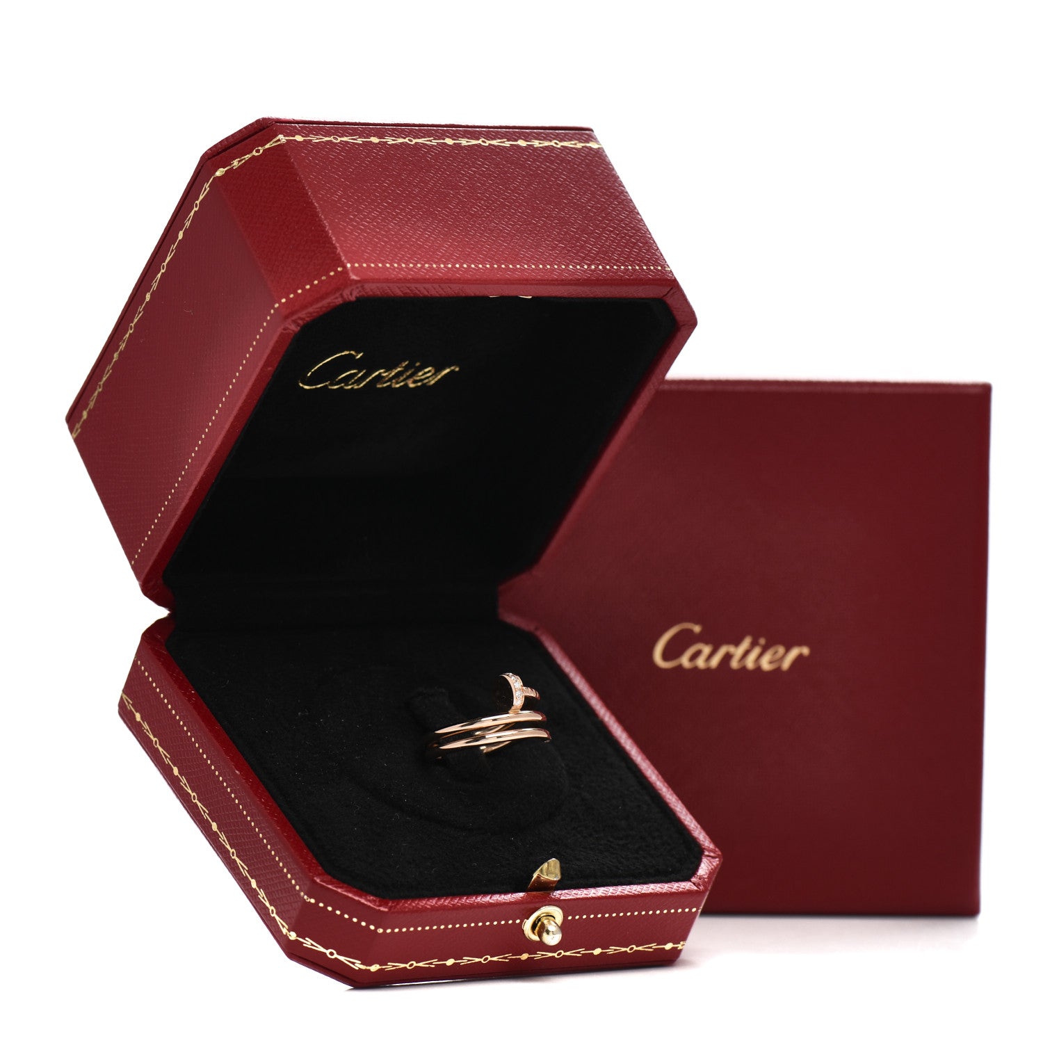 Cartier 18K Pink Gold Diamond Double Juste Un Clou Ring 48 4.5 6 of 6