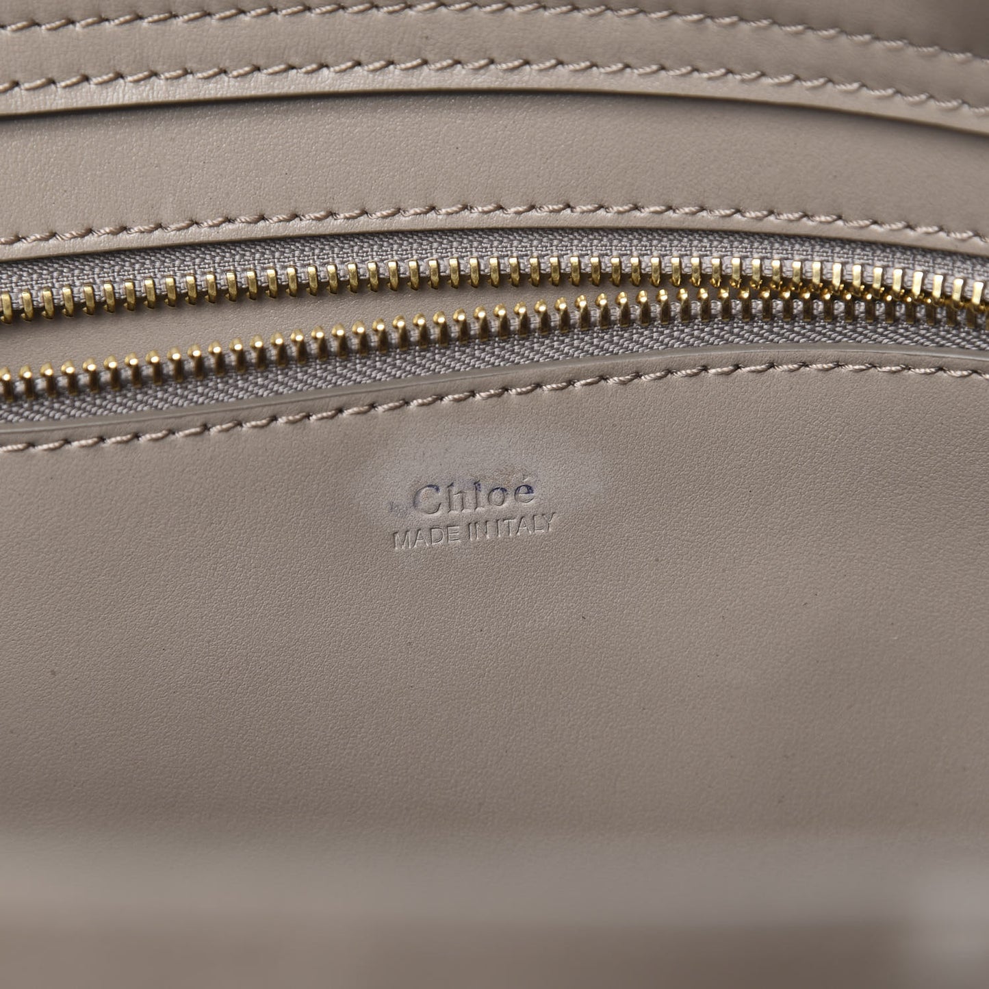 Shiny Calfskin Suede Medium C Zipped Tote Motty Grey