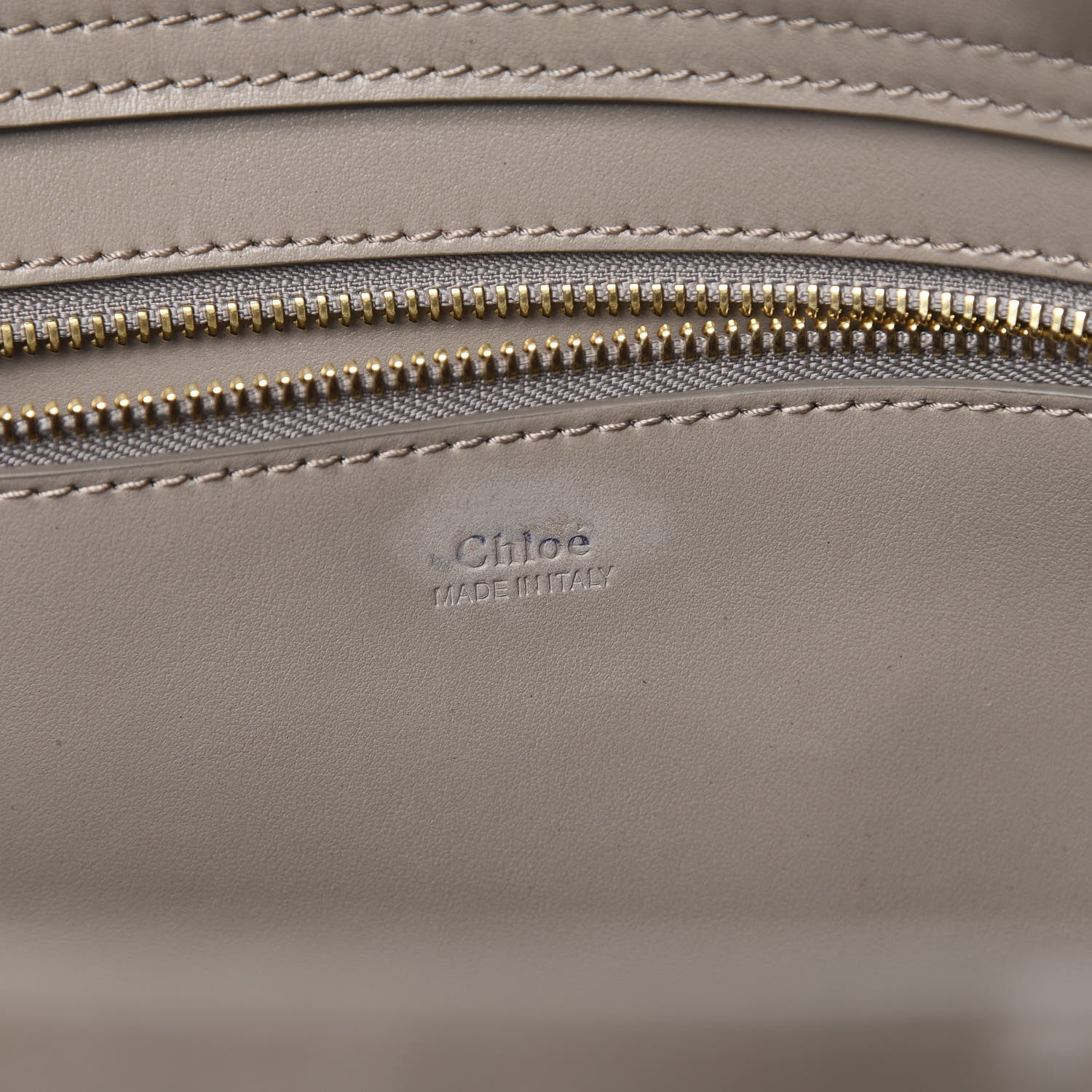 Chloe Shiny Calfskin Suede Medium C Zipped Tote Motty Grey 6 of 9
