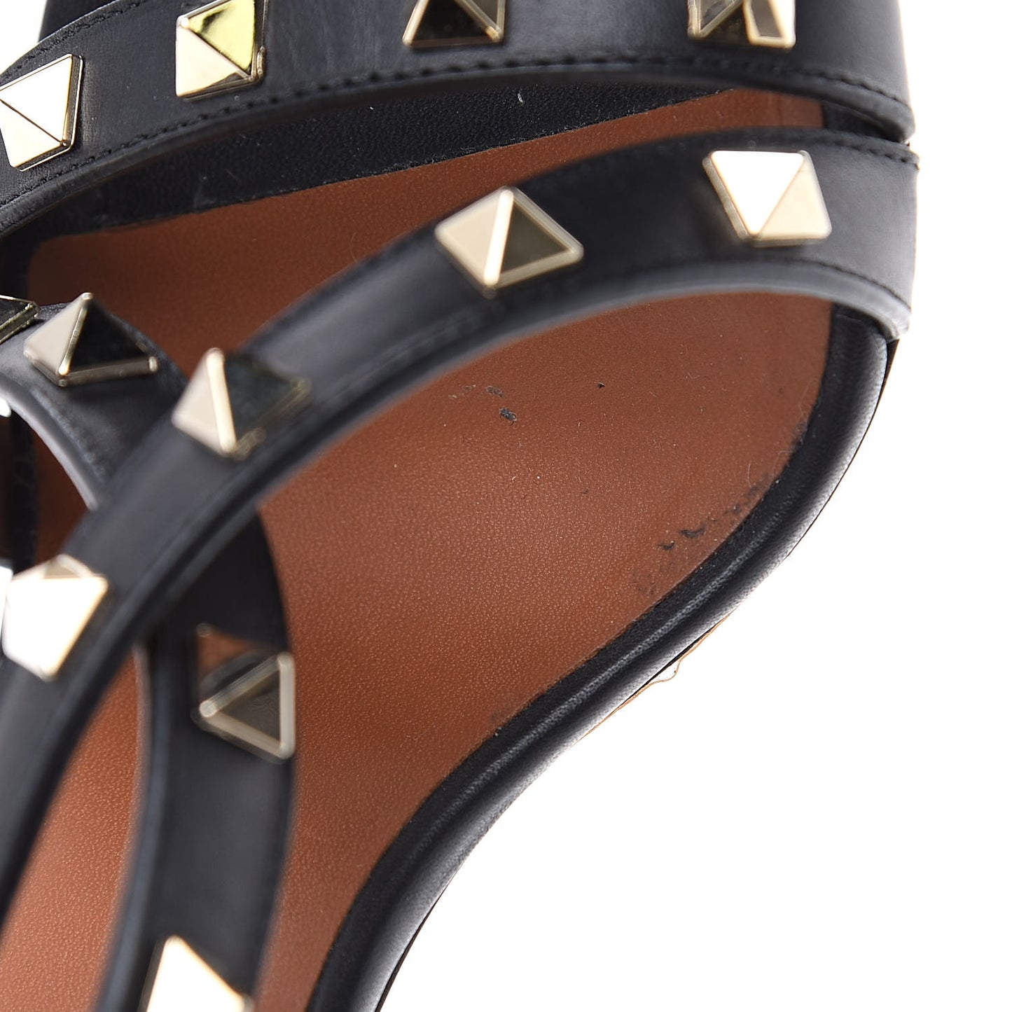 Nappa Rockstud Crisscross 105mm Sandals 37.5 Black