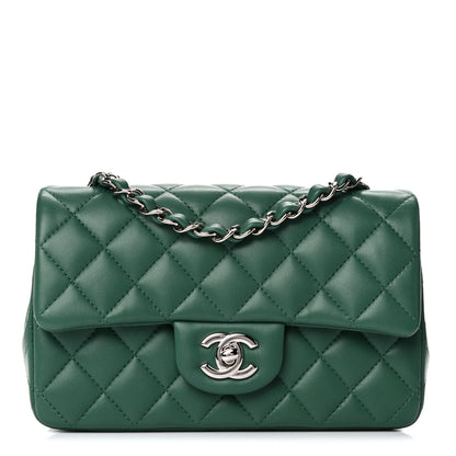 Chanel Lambskin Quilted Mini Rectangular Flap Green 1 of 11
