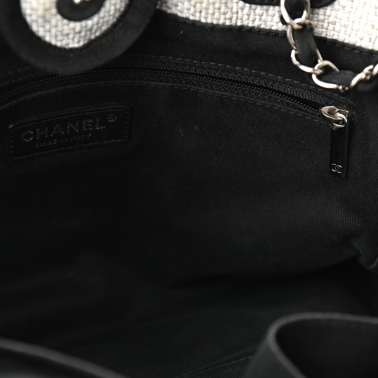 Chanel Woven Straw Raffia Small Deauville Tote Grey 15 of 16