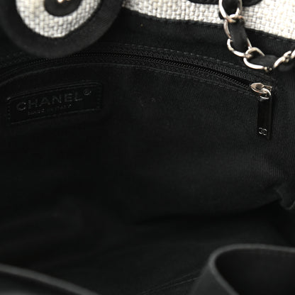 Chanel Woven Straw Raffia Small Deauville Tote Grey 15 of 16