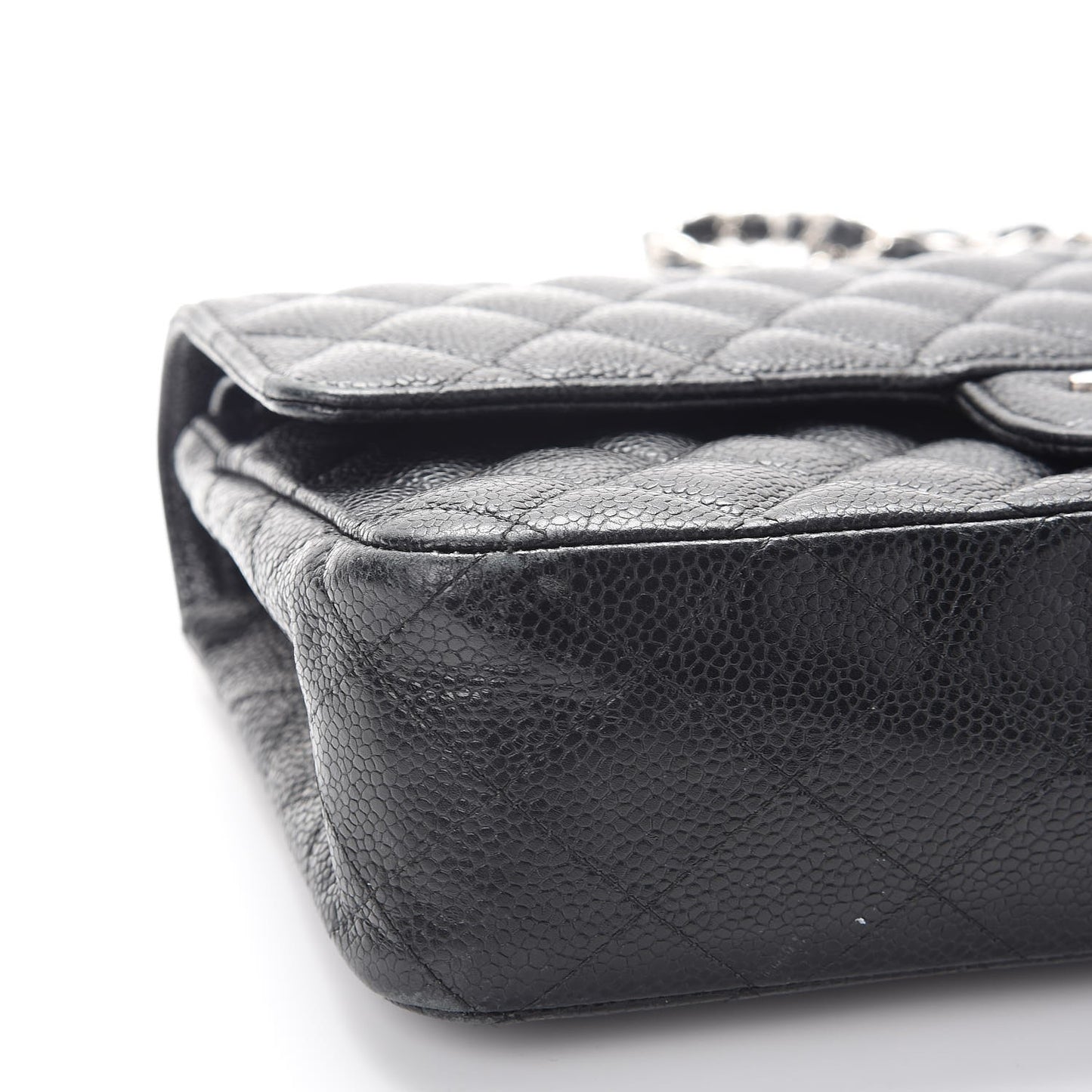 Caviar Quilted Medium Double Flap Black