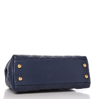 Chanel Caviar Lizard Quilted Mini Coco Handle Flap Blue 4 of 11