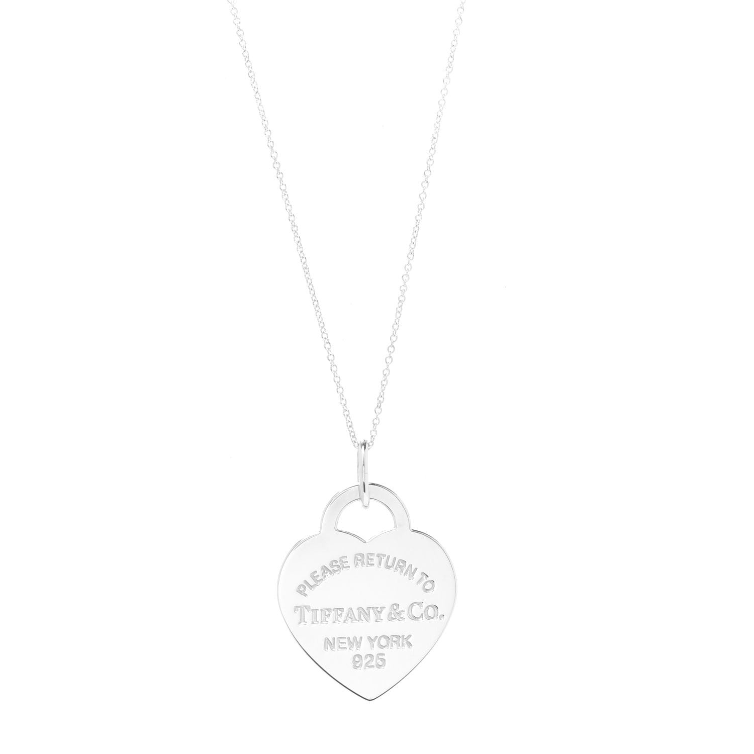 Tiffany Sterling Silver Large Return to Tiffany Heart Pendant Necklace 1 of 6