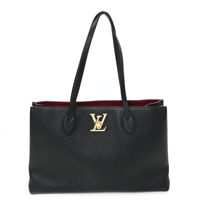 Louis Vuitton Grained Calfskin Lockme Shopper Black 1 of 10
