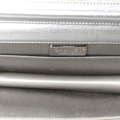 Chanel Metallic Goatskin Strass Chain Evening Clutch Silver 5 of 10