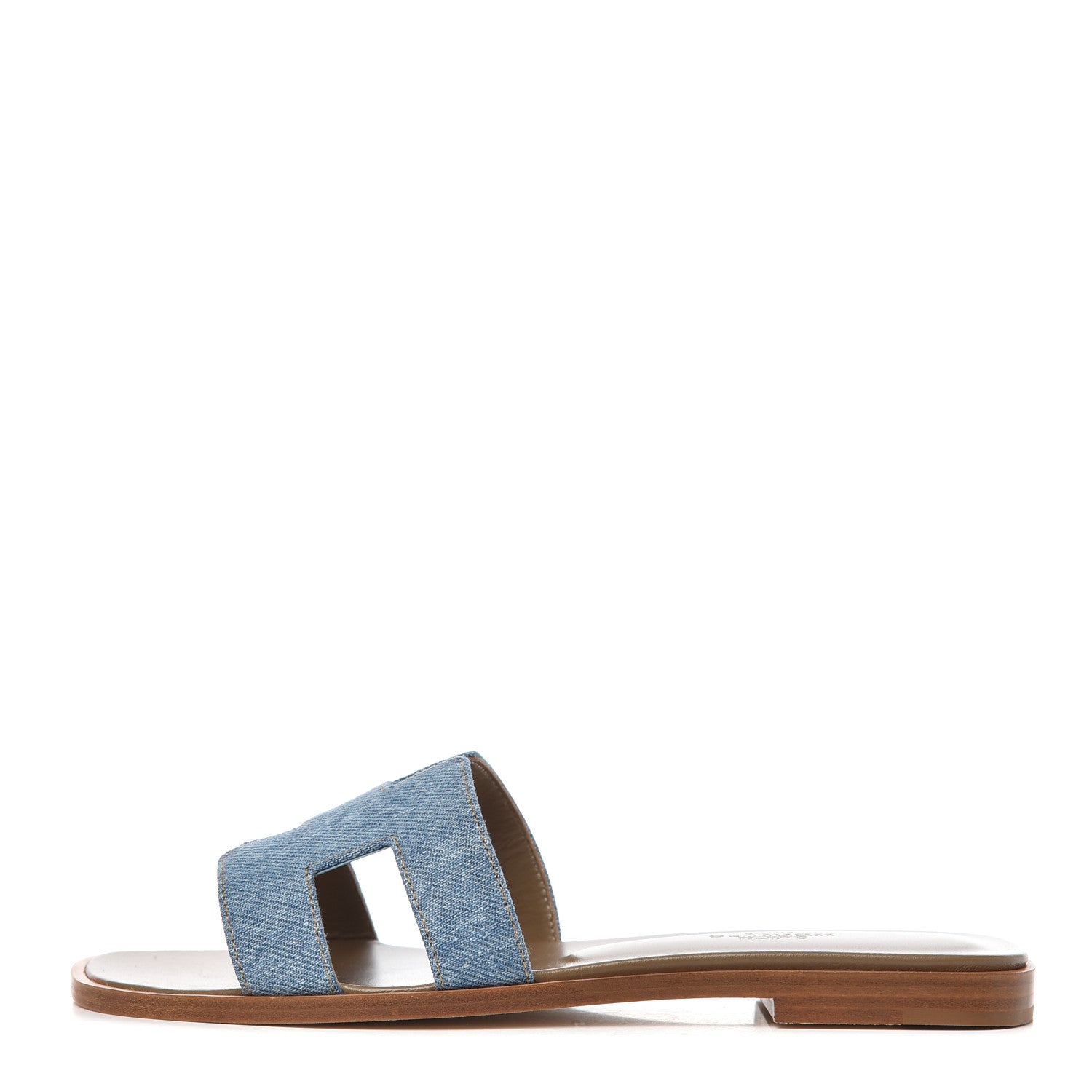 Hermes Denim Canvas Oran Sandals 35 Bleu Clair 1 of 9