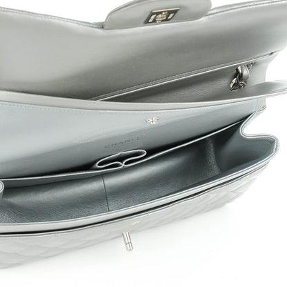 Chanel Metallic Lambskin Quilted Jumbo Double Flap Silver 5 of 8