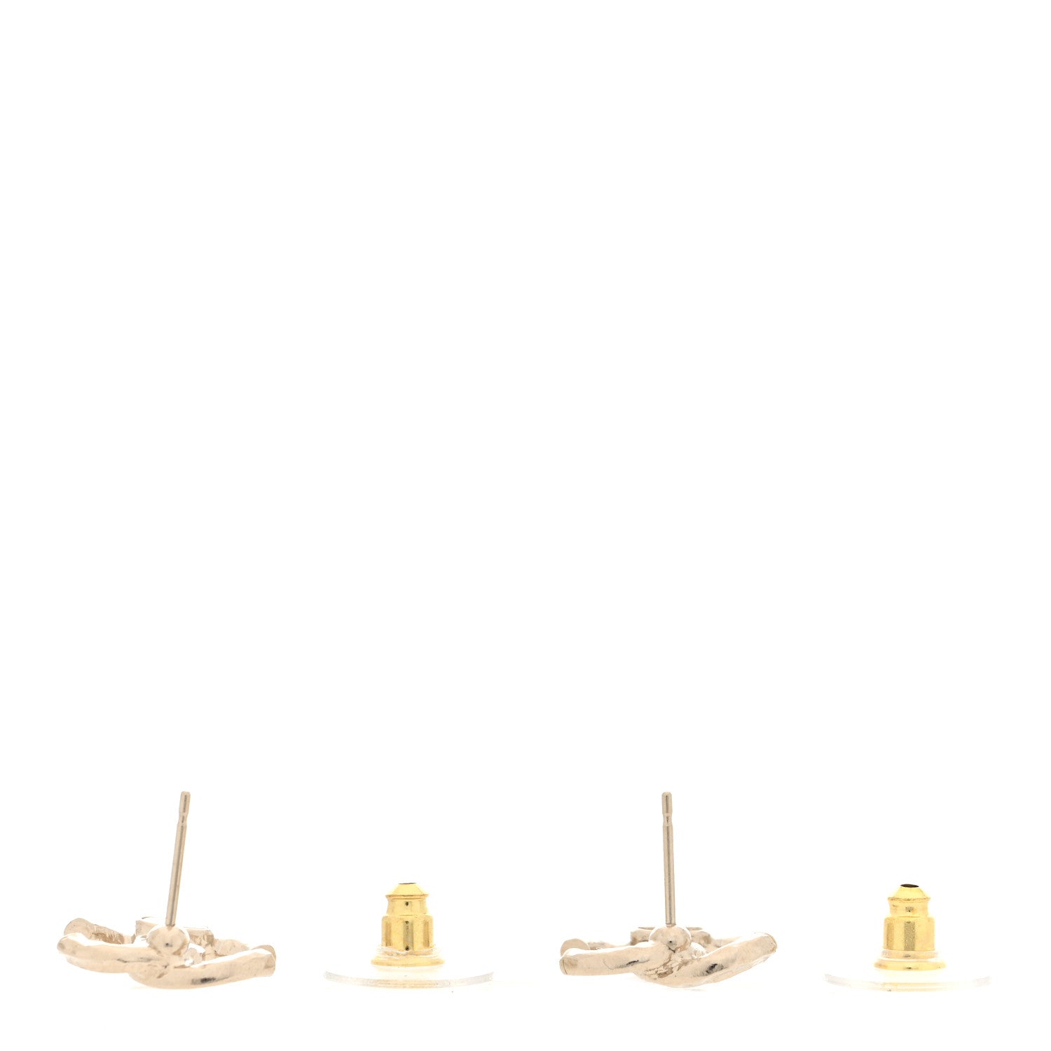 Chanel Metal Crystal CC Earrings Gold 3 of 4