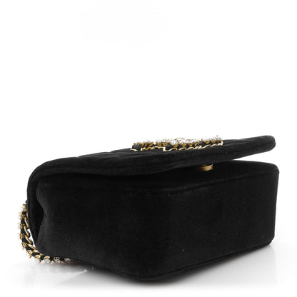 Chanel Velvet Quilted Crystal CC Mini Flap Black 4 of 10