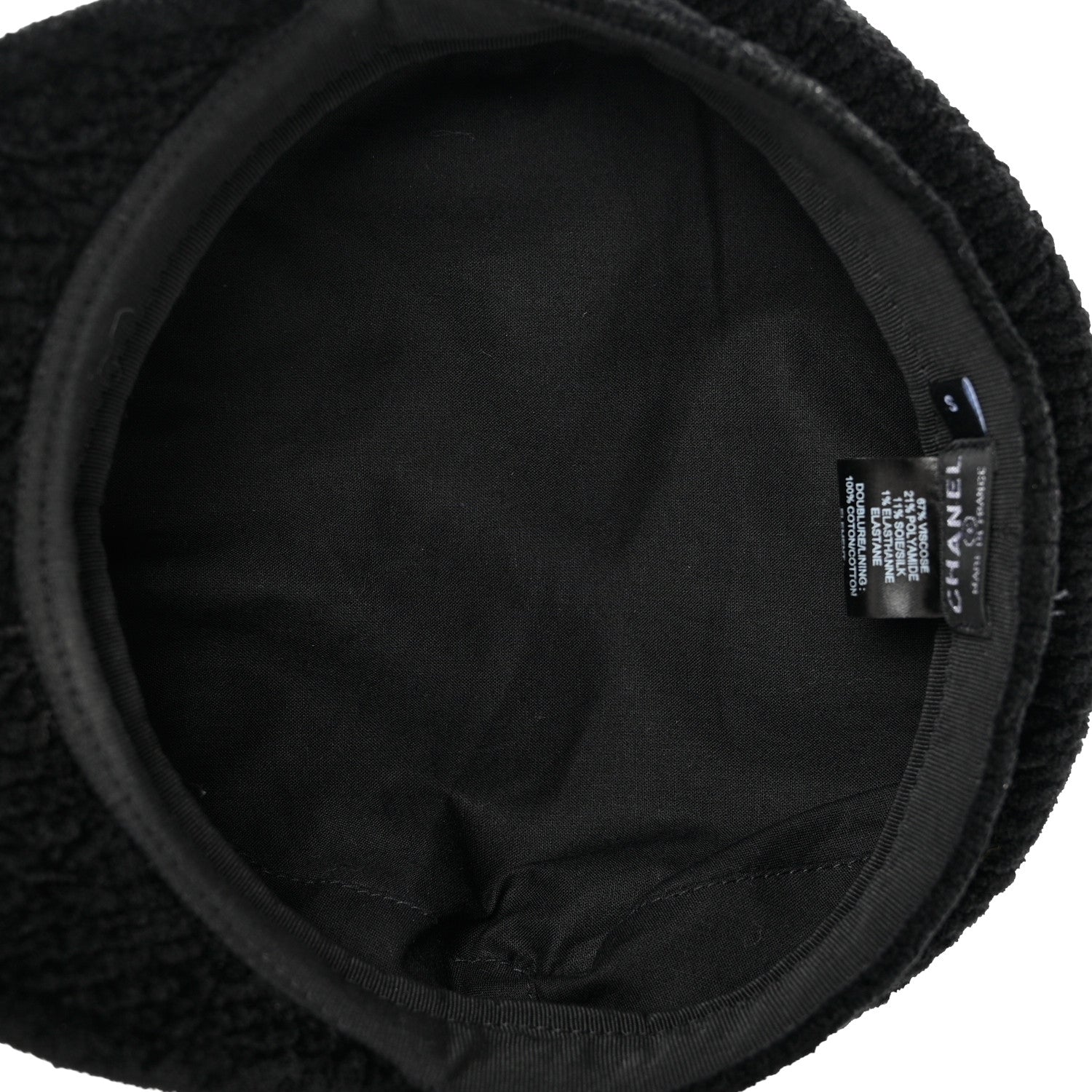 Chanel Viscose Silk Quilted CC Cap S Black 6 of 7