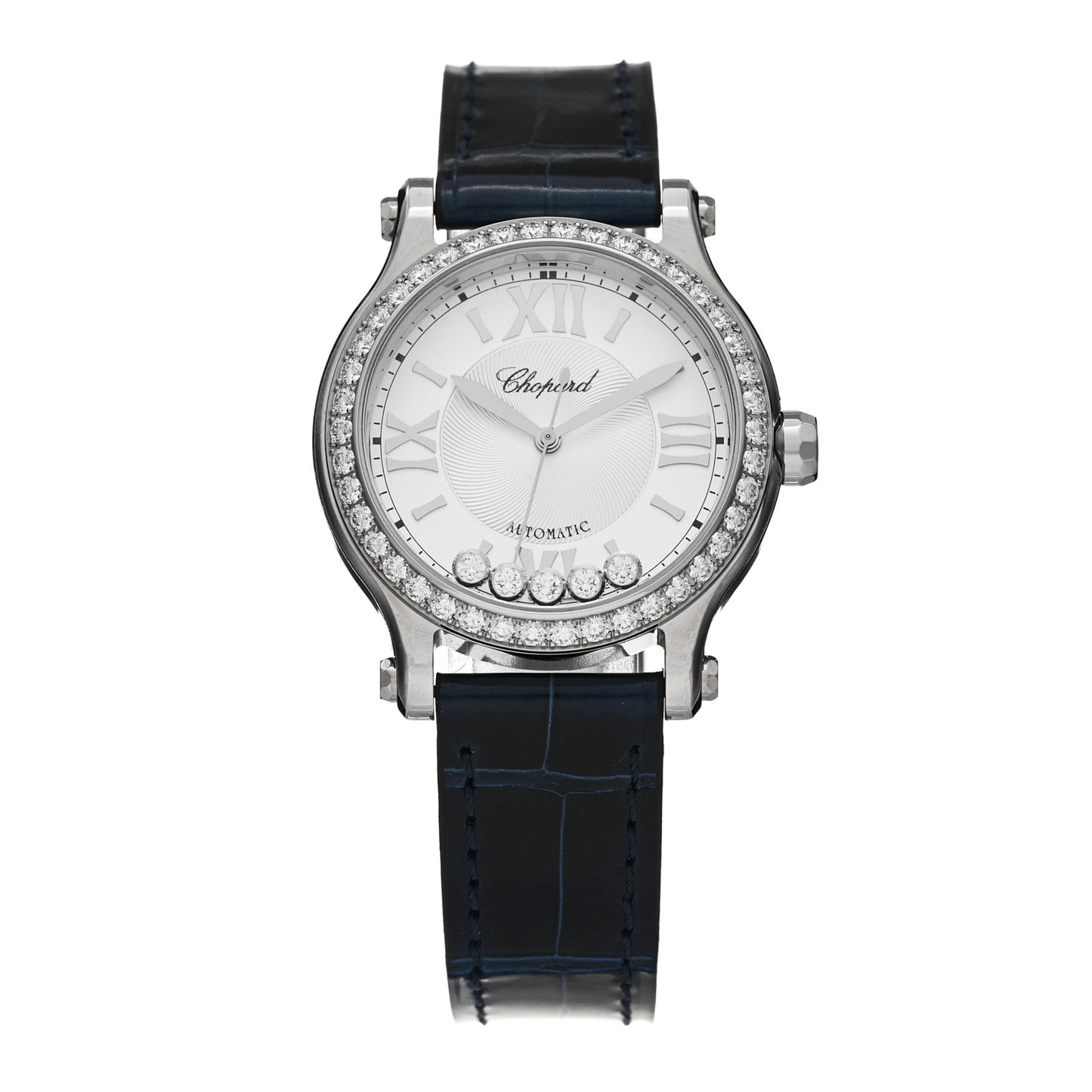 Stainless Steel Alligator Diamond Bezel 33mm Happy Sport Automatic Watch