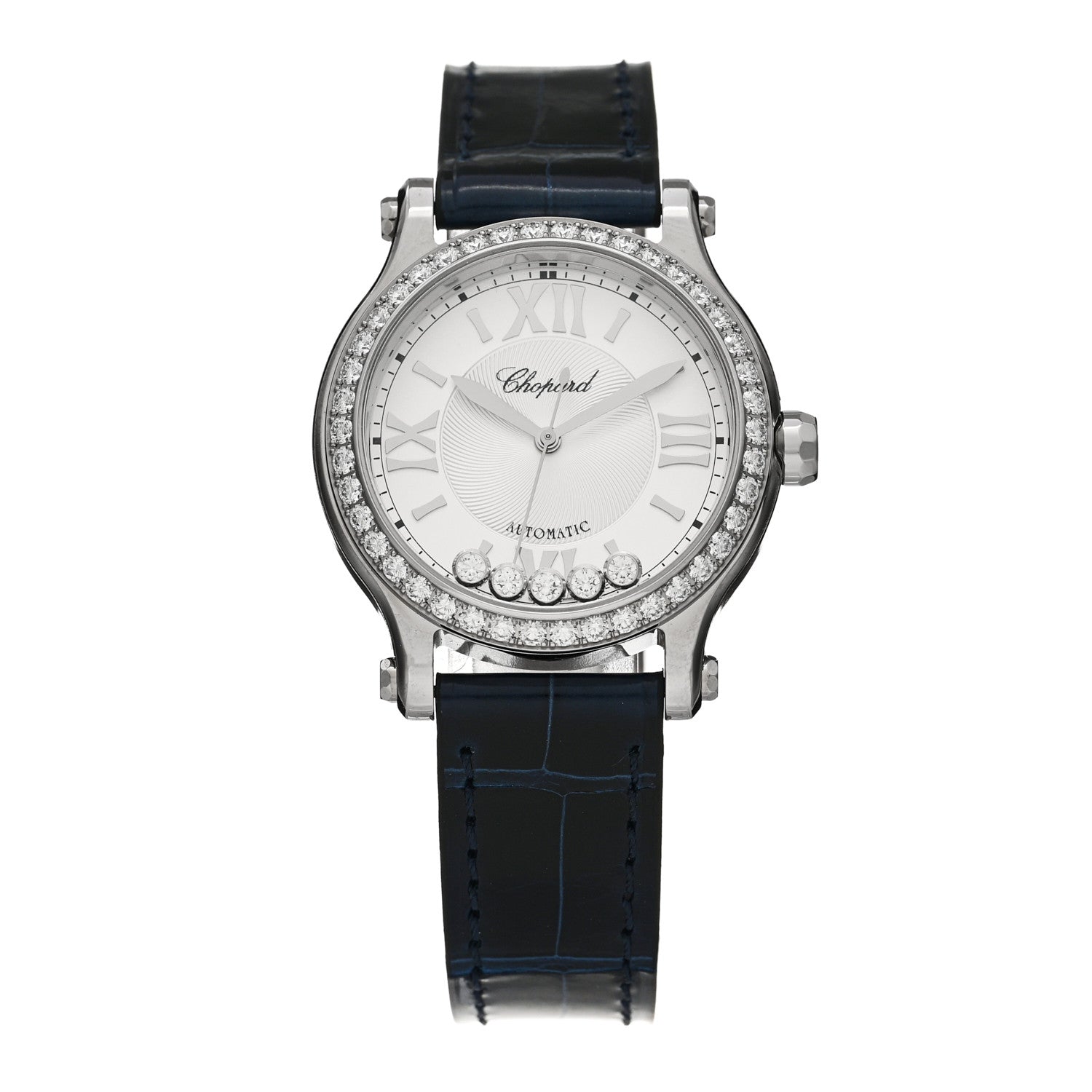 Chopard Stainless Steel Alligator Diamond Bezel 33mm Happy Sport Automatic Watch 1 of 5