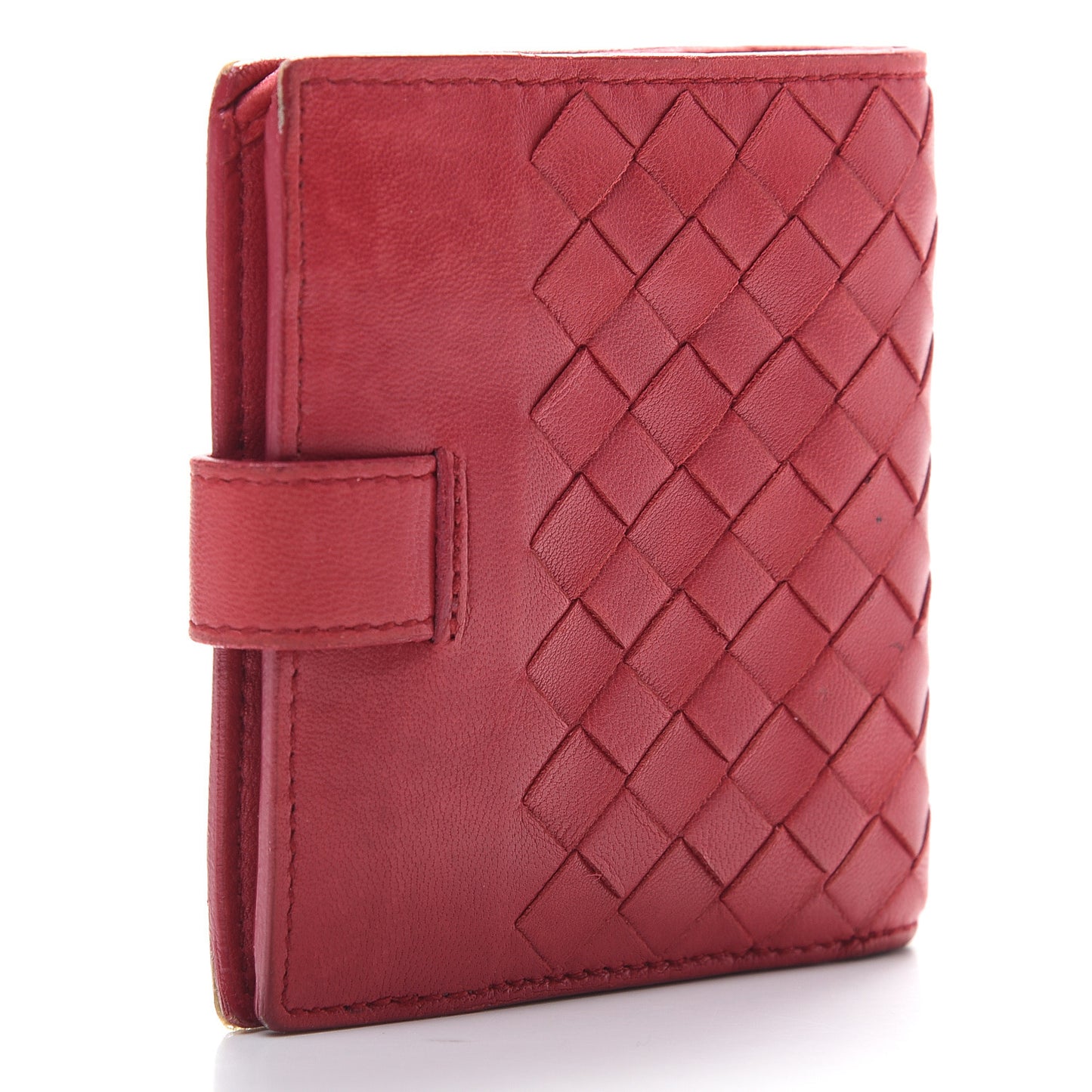 Nappa Intrecciato Snap Wallet Cassis