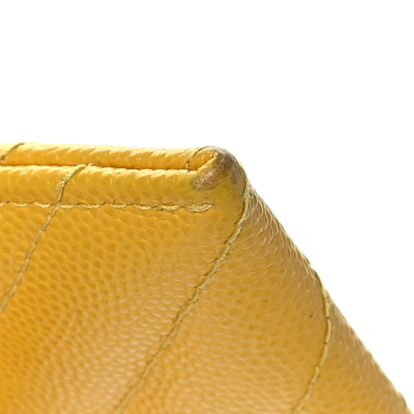 Caviar Chevron Quilted Card Holder Yellow