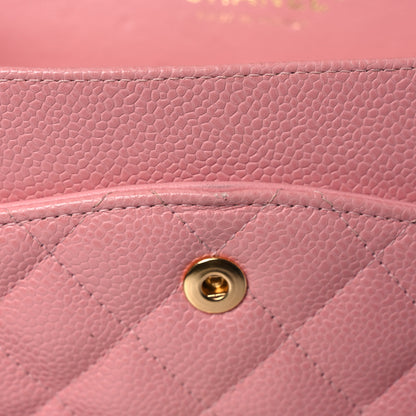 Chanel Caviar Quilted Medium Double Flap Pink 14 of 15