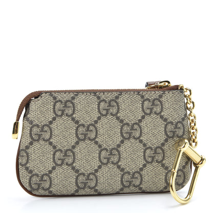 Gucci GG Supreme Monogram Key Case Beige Ebony Cuir 2 of 8