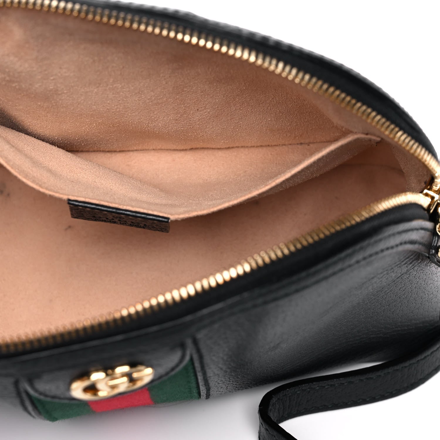 Gucci Calfskin GG Web Small Ophidia Dome Shoulder Bag Black 15 of 16