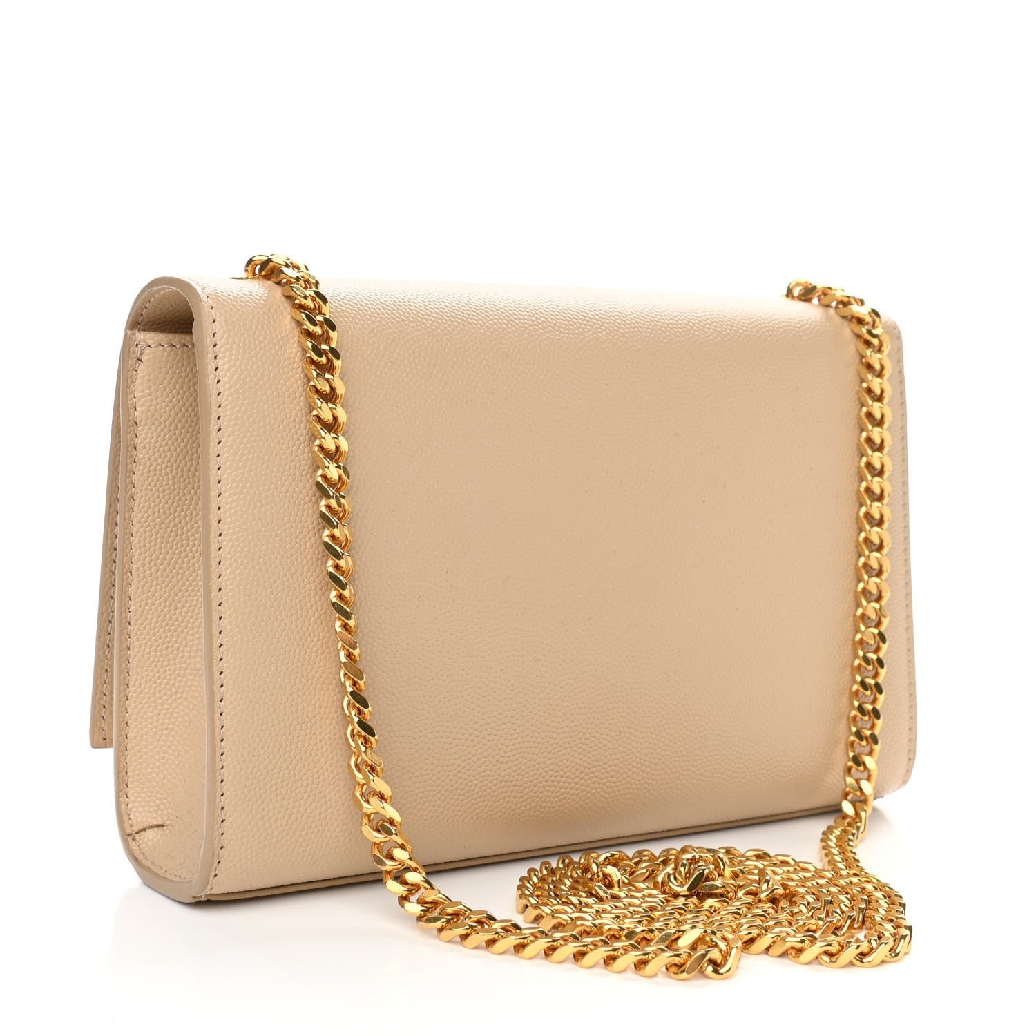 Saint Laurent Grain De Poudre Small Monogram Kate Satchel Dark Beige 3 of 9