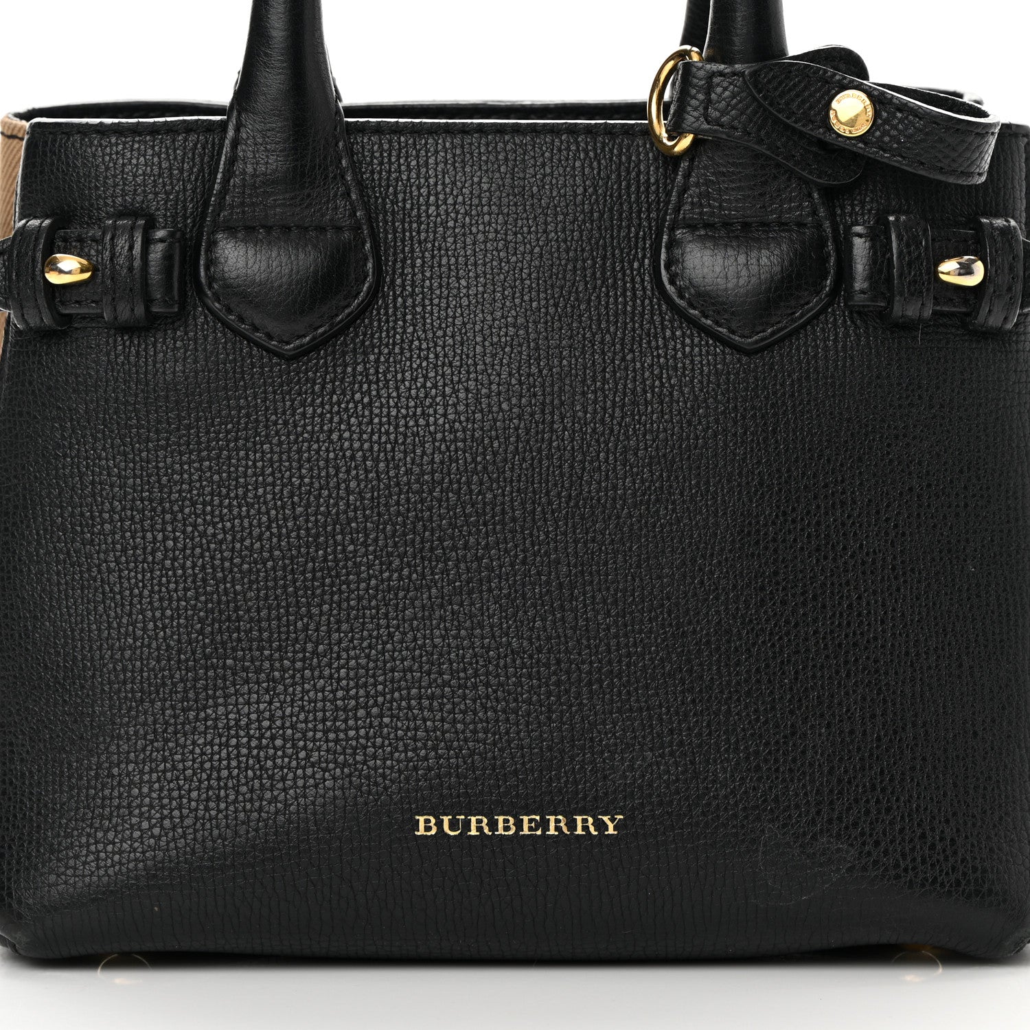 Burberry Derby Calfskin House Check Baby Banner Tote Black 9 of 19