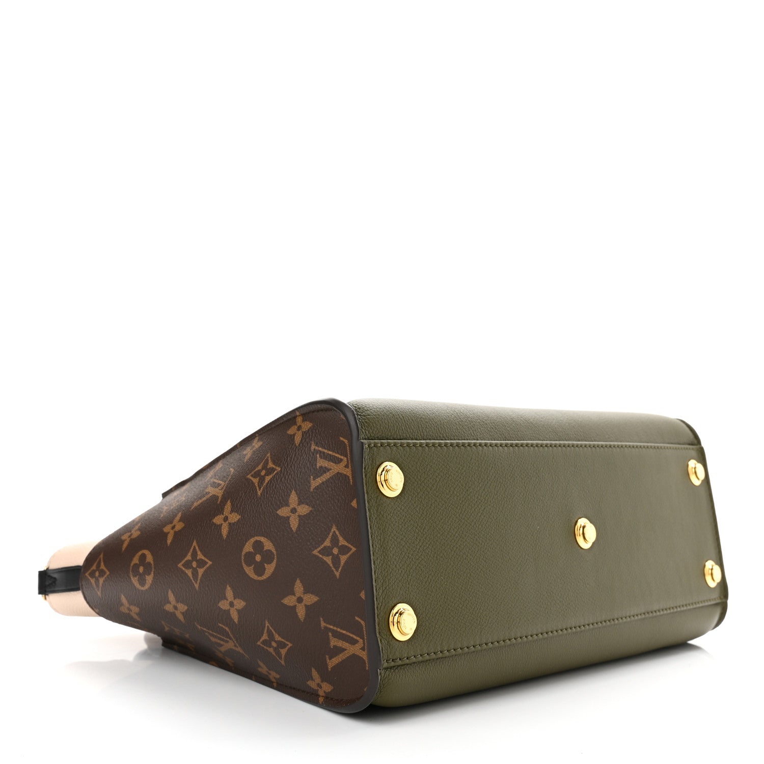Louis Vuitton Calfskin Monogram On My Side MM Laurier Green Toffee Latte Beige 4 of 10