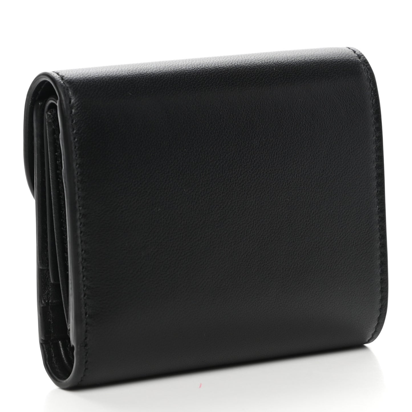 Shiny Smooth Lambskin Small Triomphe Wallet Black