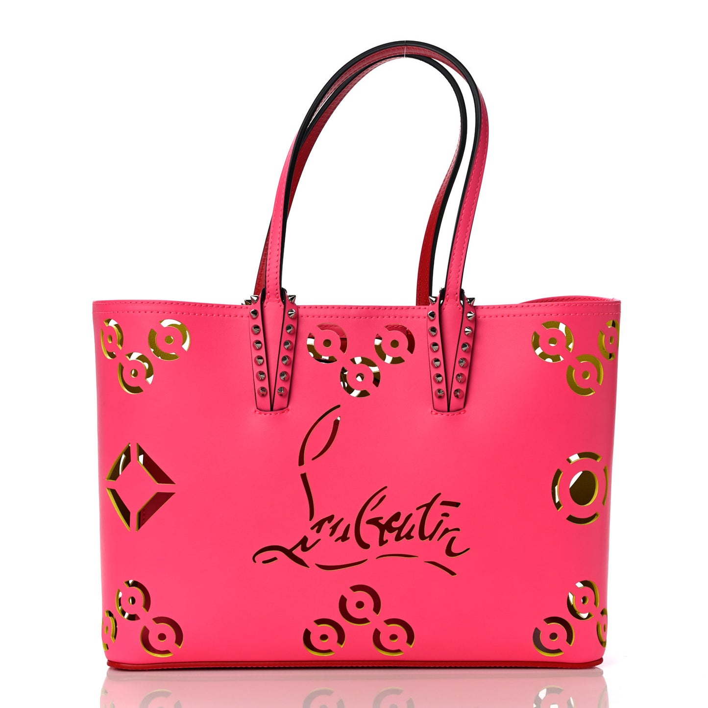 Calfskin Loubinthesky Perforated Cabata Tote Fiesta
