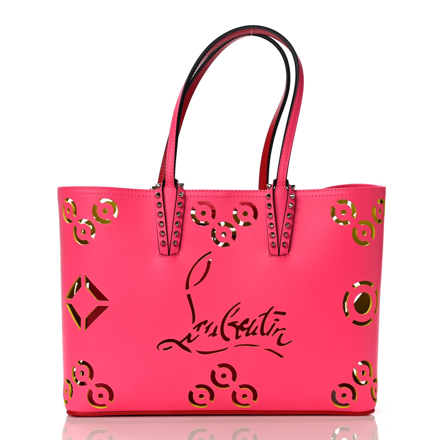 Christian Louboutin Calfskin Loubinthesky Perforated Cabata Tote Fiesta 3 of 10
