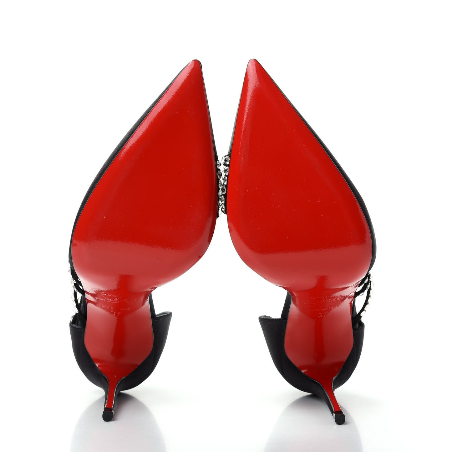 Crepe Satin Strass Antinorina 100 Pumps 37 Black