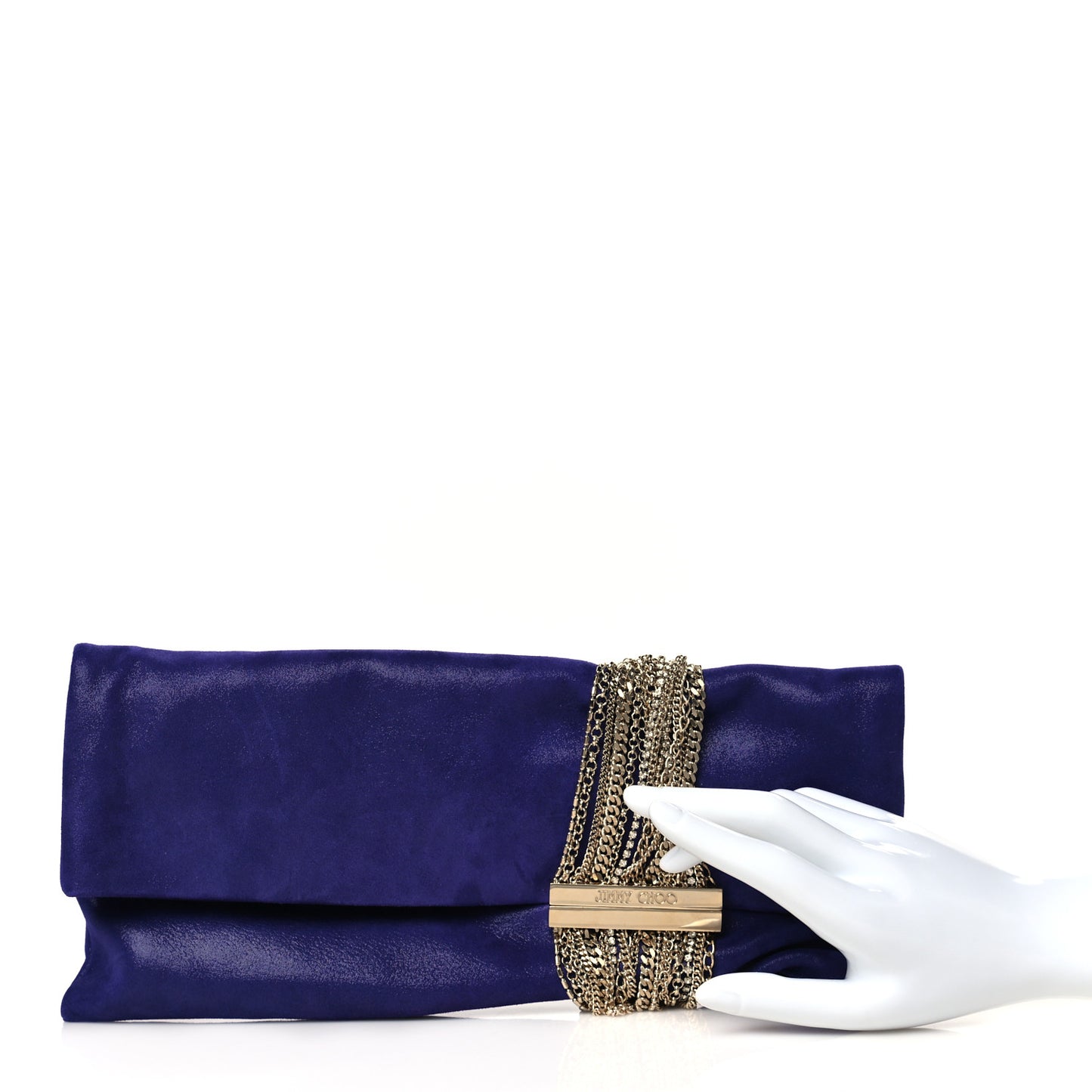 Shimmer Suede Chandra Clutch Purple