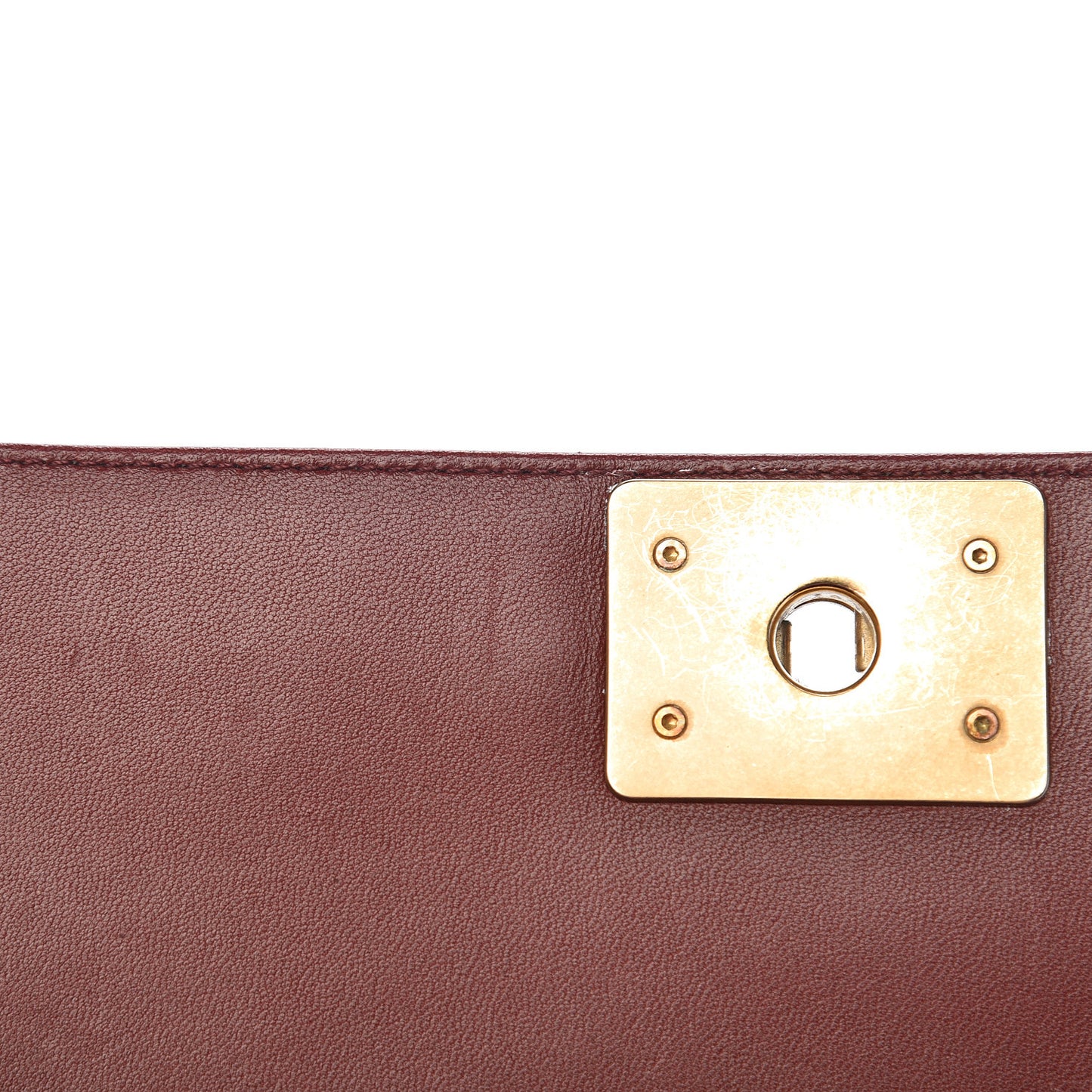 Lambskin Quilted Medium Boy Flap Burgundy